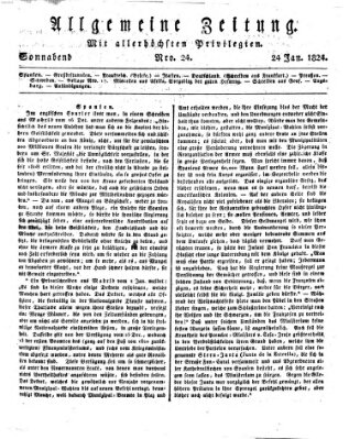 Allgemeine Zeitung Samstag 24. Januar 1824