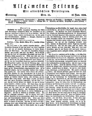 Allgemeine Zeitung Sonntag 25. Januar 1824