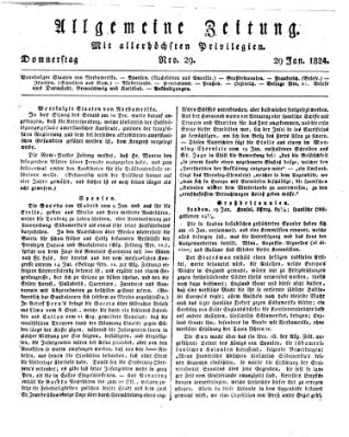 Allgemeine Zeitung Donnerstag 29. Januar 1824