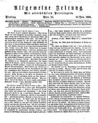 Allgemeine Zeitung Freitag 30. Januar 1824