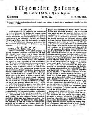 Allgemeine Zeitung Mittwoch 11. Februar 1824