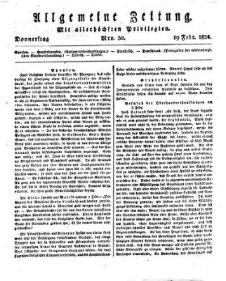 Allgemeine Zeitung Donnerstag 19. Februar 1824