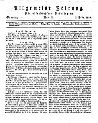 Allgemeine Zeitung Sonntag 22. Februar 1824