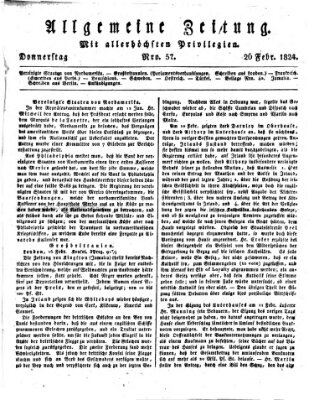 Allgemeine Zeitung Donnerstag 26. Februar 1824