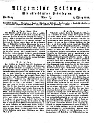 Allgemeine Zeitung Freitag 19. März 1824