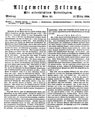 Allgemeine Zeitung Montag 22. März 1824