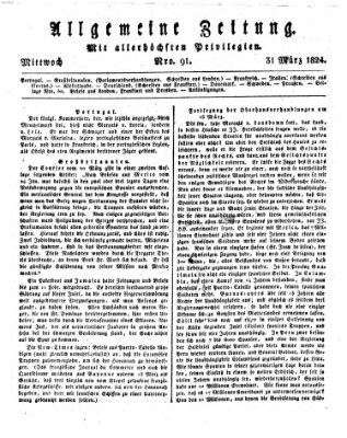 Allgemeine Zeitung Mittwoch 31. März 1824