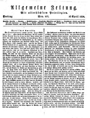 Allgemeine Zeitung Freitag 16. April 1824