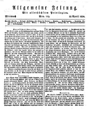 Allgemeine Zeitung Mittwoch 28. April 1824