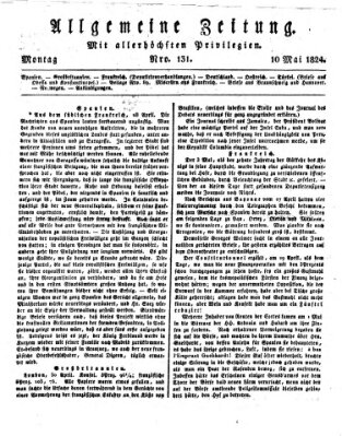 Allgemeine Zeitung Montag 10. Mai 1824