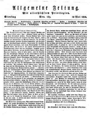 Allgemeine Zeitung Dienstag 18. Mai 1824