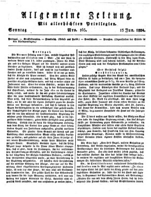 Allgemeine Zeitung Sonntag 13. Juni 1824