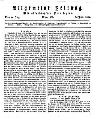 Allgemeine Zeitung Donnerstag 24. Juni 1824