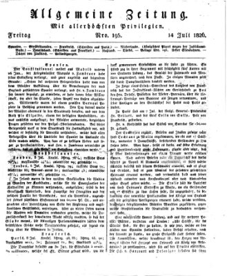 Allgemeine Zeitung Freitag 14. Juli 1826