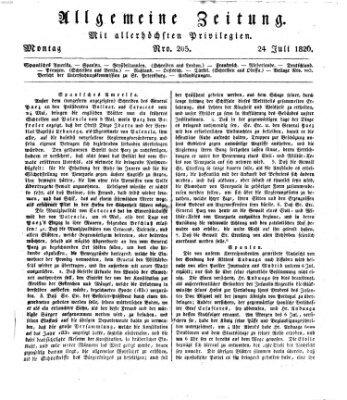 Allgemeine Zeitung Montag 24. Juli 1826