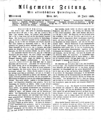 Allgemeine Zeitung Mittwoch 26. Juli 1826