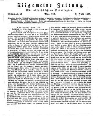 Allgemeine Zeitung Samstag 29. Juli 1826