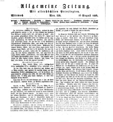 Allgemeine Zeitung Mittwoch 16. August 1826