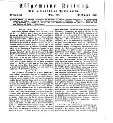 Allgemeine Zeitung Mittwoch 23. August 1826