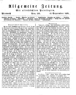 Allgemeine Zeitung Mittwoch 13. September 1826