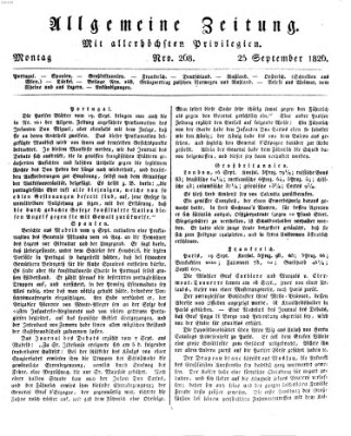 Allgemeine Zeitung Montag 25. September 1826