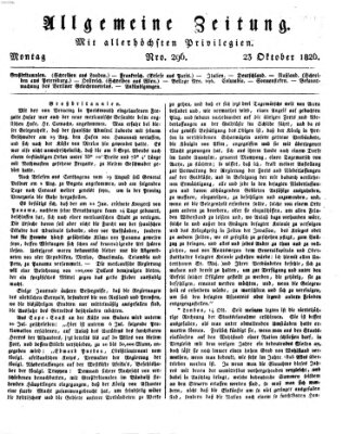 Allgemeine Zeitung Montag 23. Oktober 1826