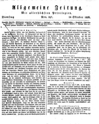 Allgemeine Zeitung Dienstag 24. Oktober 1826