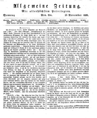 Allgemeine Zeitung Sonntag 26. November 1826