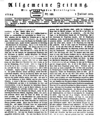 Allgemeine Zeitung Freitag 1. Juli 1831