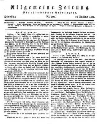 Allgemeine Zeitung Dienstag 19. Juli 1831