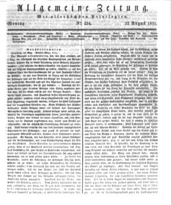 Allgemeine Zeitung Montag 22. August 1831