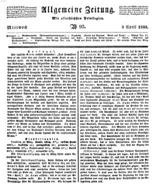 Allgemeine Zeitung Mittwoch 3. April 1833