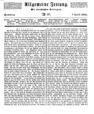 Allgemeine Zeitung Sonntag 7. April 1833