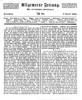 Allgemeine Zeitung Dienstag 9. April 1833