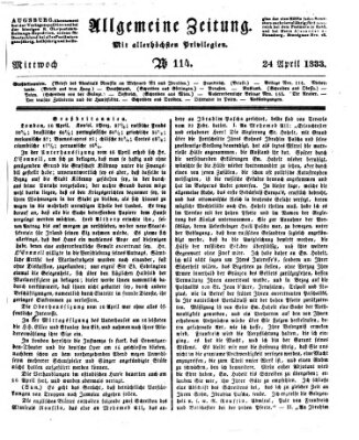 Allgemeine Zeitung Mittwoch 24. April 1833