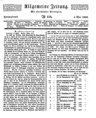 Allgemeine Zeitung Samstag 4. Mai 1833