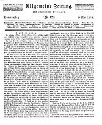 Allgemeine Zeitung Donnerstag 9. Mai 1833