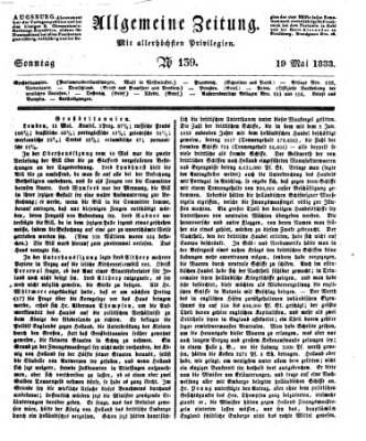 Allgemeine Zeitung Sonntag 19. Mai 1833