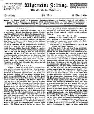 Allgemeine Zeitung Dienstag 21. Mai 1833