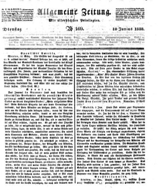 Allgemeine Zeitung Dienstag 18. Juni 1833