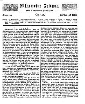 Allgemeine Zeitung Sonntag 23. Juni 1833