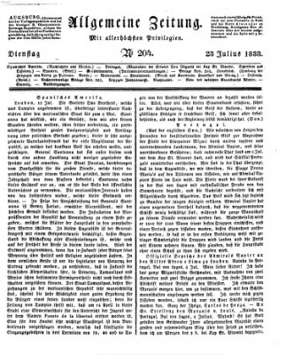 Allgemeine Zeitung Dienstag 23. Juli 1833