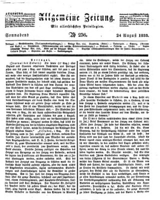 Allgemeine Zeitung Samstag 24. August 1833