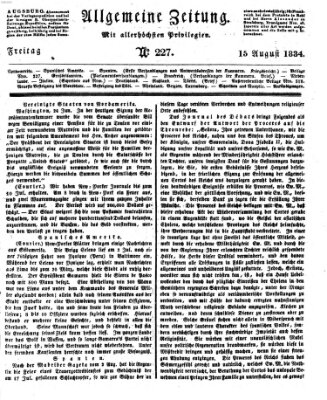 Allgemeine Zeitung Freitag 15. August 1834