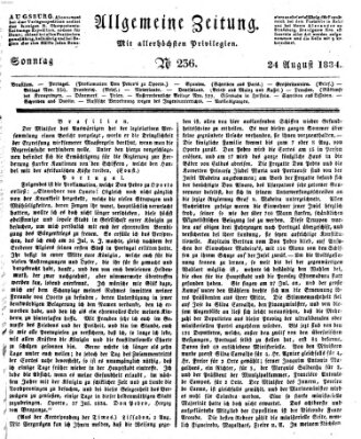 Allgemeine Zeitung Sonntag 24. August 1834