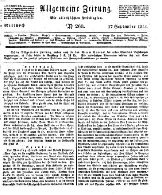 Allgemeine Zeitung Mittwoch 17. September 1834