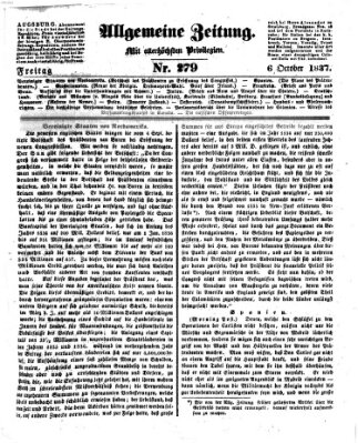 Allgemeine Zeitung Freitag 6. Oktober 1837