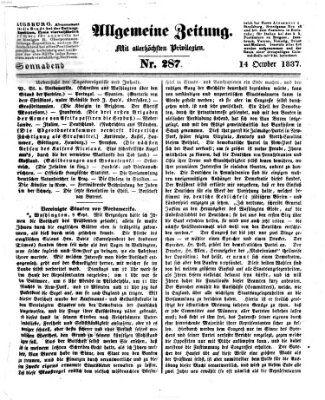 Allgemeine Zeitung Samstag 14. Oktober 1837