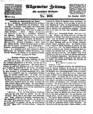 Allgemeine Zeitung Montag 16. Oktober 1837