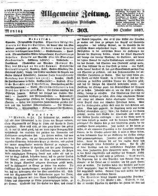 Allgemeine Zeitung Montag 30. Oktober 1837